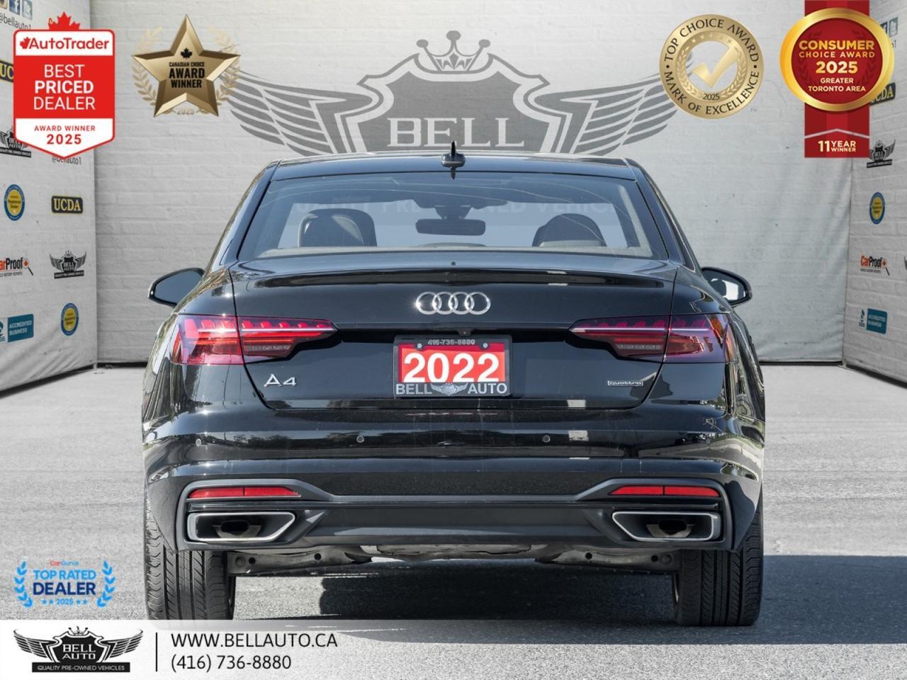 2022 Audi A4 Komfort QUATTRO SUNROOF B.CAM ONSTAR NOACCIDENT Toronto ON