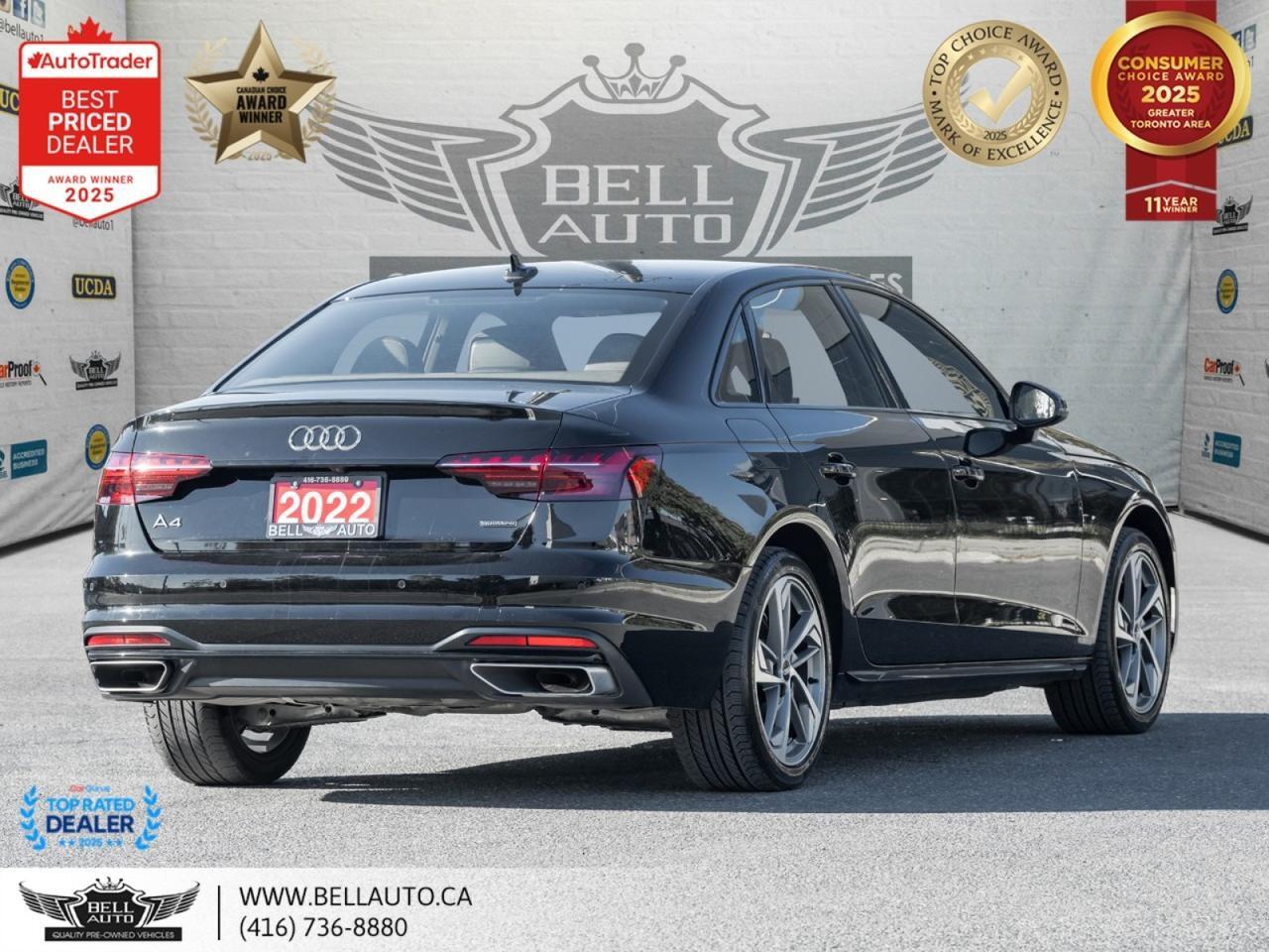 2022 Audi A4 Komfort QUATTRO SUNROOF B.CAM ONSTAR NOACCIDENT Toronto ON
