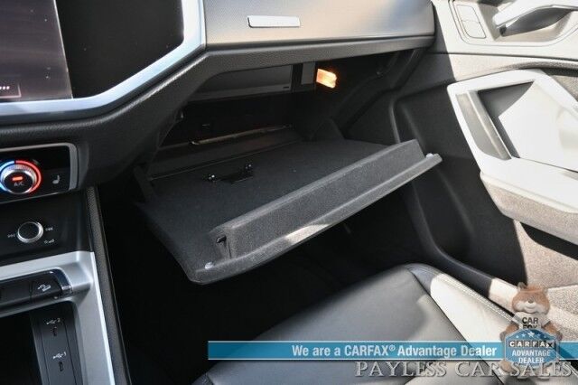 2022 Audi Q3 Premium / AWD / Convenience Pkg / Power & Heated Leather Seats / Panoramic Sunroof / Blind Spot Alert / Apple CarPlay & Android Auto / USB Input / Back Up Camera / 30 MPG / 1-Owner Anchorage AK