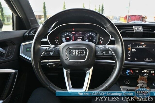 2022 Audi Q3 Premium / AWD / Convenience Pkg / Power & Heated Leather Seats / Panoramic Sunroof / Blind Spot Alert / Apple CarPlay & Android Auto / USB Input / Back Up Camera / 30 MPG / 1-Owner Anchorage AK