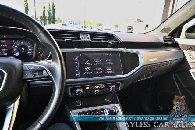 2022 Audi Q3 Premium / AWD / Convenience Pkg / Power & Heated Leather Seats / Panoramic Sunroof / Blind Spot Alert / Apple CarPlay & Android Auto / USB Input / Back Up Camera / 30 MPG / 1-Owner Anchorage AK