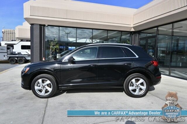 2022 Audi Q3 Premium / AWD / Convenience Pkg / Power & Heated Leather Seats / Panoramic Sunroof / Blind Spot Alert / Apple CarPlay & Android Auto / USB Input / Back Up Camera / 30 MPG / 1-Owner Anchorage AK