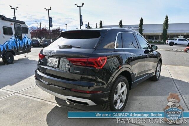 2022 Audi Q3 Premium / AWD / Convenience Pkg / Power & Heated Leather Seats / Panoramic Sunroof / Blind Spot Alert / Apple CarPlay & Android Auto / USB Input / Back Up Camera / 30 MPG / 1-Owner Anchorage AK
