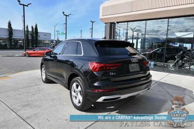 2022 Audi Q3 Premium / AWD / Convenience Pkg / Power & Heated Leather Seats / Panoramic Sunroof / Blind Spot Alert / Apple CarPlay & Android Auto / USB Input / Back Up Camera / 30 MPG / 1-Owner Anchorage AK
