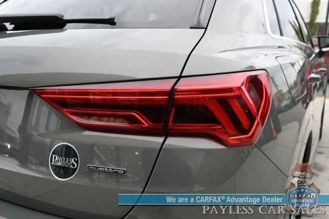 2022 Audi Q3 S Line Premium Plus / AWD / Technology Pkg / Power & Heated Leather Seats / Panoramic Sunroof / NAV / Sonos Speakers / Lane Departure & Blind Spot Alert / Apple CarPlay & Android Auto / 1- Owner Anchorage AK