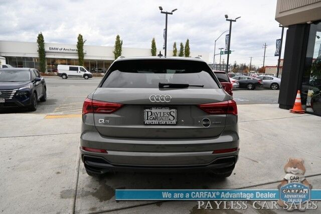 2022 Audi Q3 S Line Premium Plus / AWD / Technology Pkg / Power & Heated Leather Seats / Panoramic Sunroof / NAV / Sonos Speakers / Lane Departure & Blind Spot Alert / Apple CarPlay & Android Auto / 1- Owner Anchorage AK