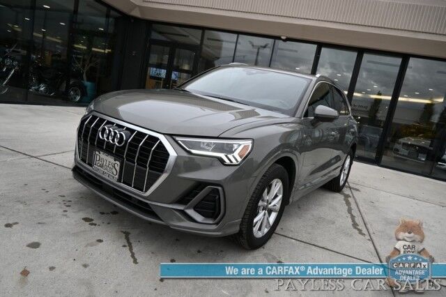 2022 Audi Q3 S Line Premium Plus / AWD / Technology Pkg / Power & Heated Leather Seats / Panoramic Sunroof / NAV / Sonos Speakers / Lane Departure & Blind Spot Alert / Apple CarPlay & Android Auto / 1- Owner Anchorage AK