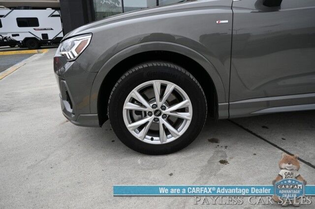 2022 Audi Q3 S Line Premium Plus / AWD / Technology Pkg / Power & Heated Leather Seats / Panoramic Sunroof / Navigation / Sonos Speakers / Lane Departure & Blind Spot Alert / Apple CarPlay & Android Auto / 1- Owner Anchorage AK