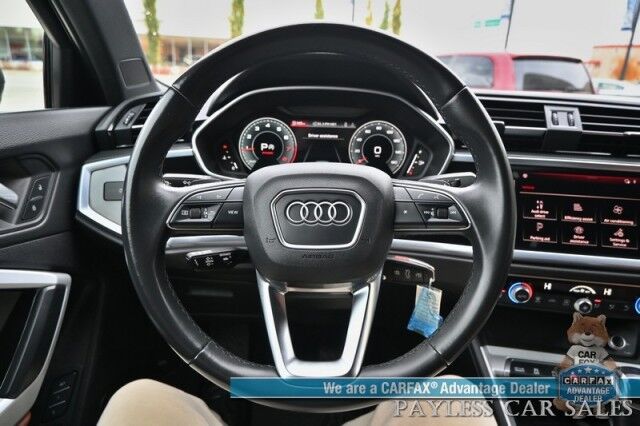 2022 Audi Q3 S Line Premium Plus / AWD / Technology Pkg / Power & Heated Leather Seats / Panoramic Sunroof / Navigation / Sonos Speakers / Lane Departure & Blind Spot Alert / Apple CarPlay & Android Auto / 1- Owner Anchorage AK