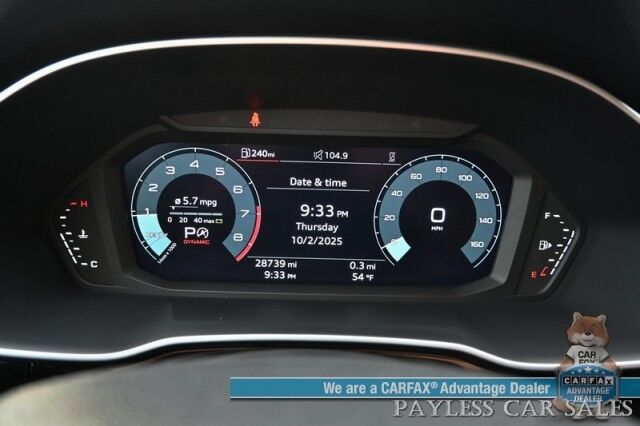 2022 Audi Q3 S line Premium / AWD / Convenience Pkg / Power & Heated Leather Seats / Panoramic Sunroof / Adaptive Cruise / Lane Watch & Blind Spot / Apple CarPlay & Android Auto / Keyless Entry & Start / Back Up Cam / 1-Owner Anchorage AK