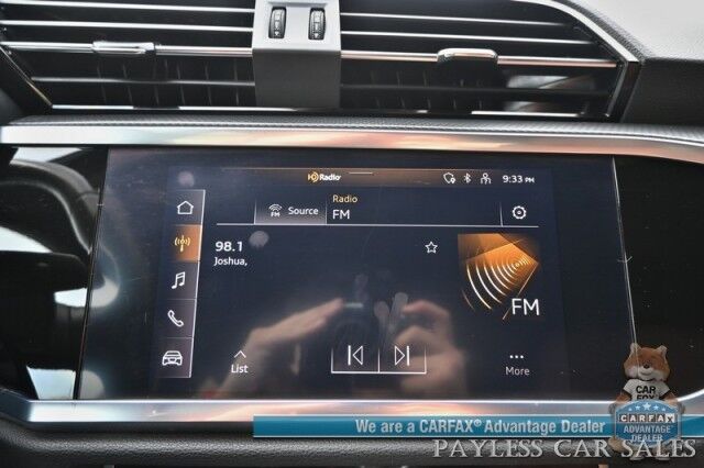 2022 Audi Q3 S line Premium / AWD / Convenience Pkg / Power & Heated Leather Seats / Panoramic Sunroof / Adaptive Cruise / Lane Watch & Blind Spot / Apple CarPlay & Android Auto / Keyless Entry & Start / Back Up Cam / 1-Owner Anchorage AK