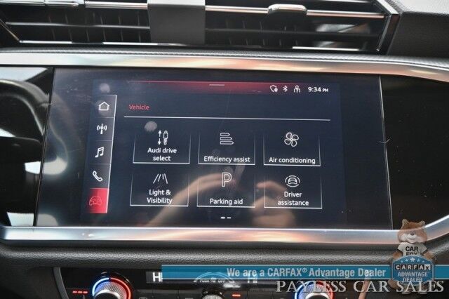 2022 Audi Q3 S line Premium / AWD / Convenience Pkg / Power & Heated Leather Seats / Panoramic Sunroof / Adaptive Cruise / Lane Watch & Blind Spot / Apple CarPlay & Android Auto / Keyless Entry & Start / Back Up Cam / 1-Owner Anchorage AK