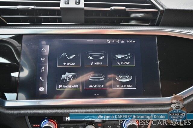 2022 Audi Q3 S line Premium / AWD / Convenience Pkg / Power & Heated Leather Seats / Panoramic Sunroof / Adaptive Cruise / Lane Watch & Blind Spot / Apple CarPlay & Android Auto / Keyless Entry & Start / Back Up Cam / 1-Owner Anchorage AK