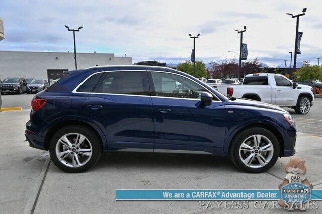 2022 Audi Q3 S line Premium / AWD / Convenience Pkg / Power & Heated Leather Seats / Panoramic Sunroof / Adaptive Cruise / Lane Watch & Blind Spot / Apple CarPlay & Android Auto / Keyless Entry & Start / Back Up Cam / 1-Owner Anchorage AK