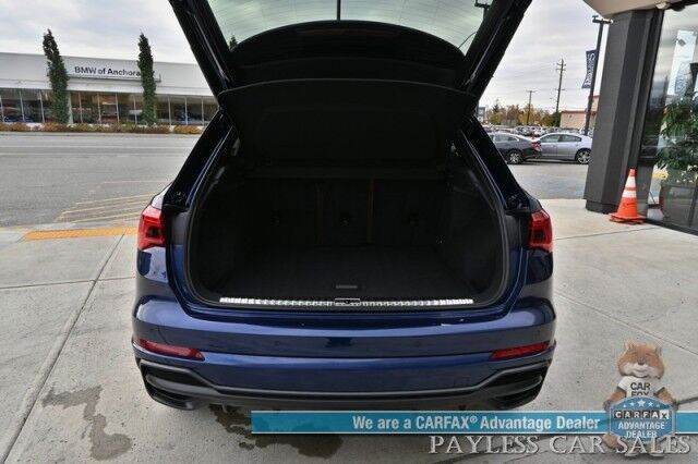 2022 Audi Q3 S line Premium / AWD / Convenience Pkg / Power & Heated Leather Seats / Panoramic Sunroof / Adaptive Cruise / Lane Watch & Blind Spot / Apple CarPlay & Android Auto / Keyless Entry & Start / Back Up Cam / 1-Owner Anchorage AK