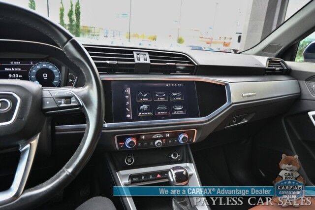 2022 Audi Q3 S line Premium / AWD / Convenience Pkg / Power & Heated Leather Seats / Panoramic Sunroof / Adaptive Cruise / Lane Watch & Blind Spot / Apple CarPlay & Android Auto / Keyless Entry & Start / Back Up Cam / 1-Owner Anchorage AK