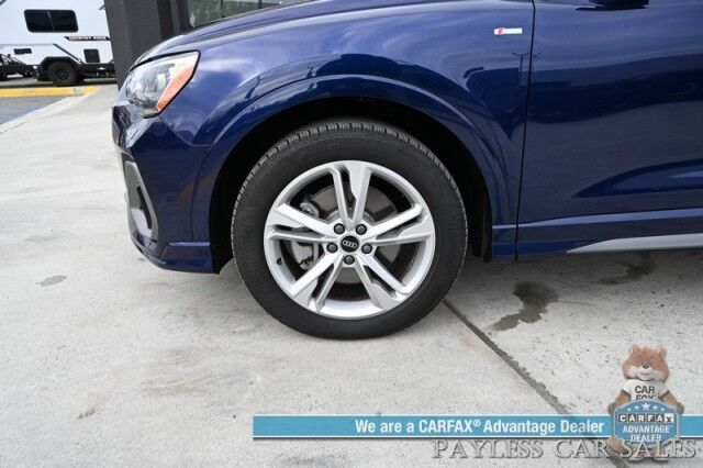 2022 Audi Q3 S line Premium / AWD / Convenience Pkg / Power & Heated Leather Seats / Panoramic Sunroof / Adaptive Cruise / Lane Watch & Blind Spot / Apple CarPlay & Android Auto / Keyless Entry & Start / Back Up Cam / 1-Owner Anchorage AK