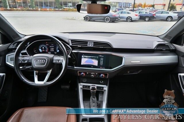 2022 Audi Q3 S line Premium / AWD / Convenience Pkg / Power & Heated Leather Seats / Panoramic Sunroof / Adaptive Cruise / Lane Watch & Blind Spot / Apple CarPlay & Android Auto / Keyless Entry & Start / Back Up Cam / 1-Owner Anchorage AK