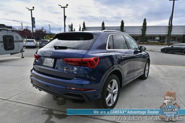 2022 Audi Q3 S line Premium / AWD / Convenience Pkg / Power & Heated Leather Seats / Panoramic Sunroof / Adaptive Cruise / Lane Watch & Blind Spot / Apple CarPlay & Android Auto / Keyless Entry & Start / Back Up Cam / 1-Owner Anchorage AK