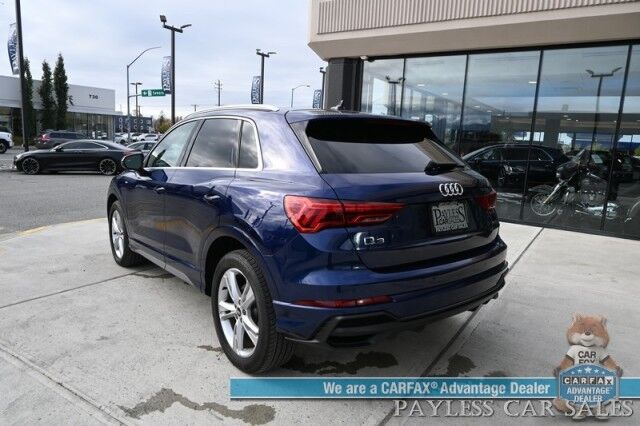 2022 Audi Q3 S line Premium / AWD / Convenience Pkg / Power & Heated Leather Seats / Panoramic Sunroof / Adaptive Cruise / Lane Watch & Blind Spot / Apple CarPlay & Android Auto / Keyless Entry & Start / Back Up Cam / 1-Owner Anchorage AK