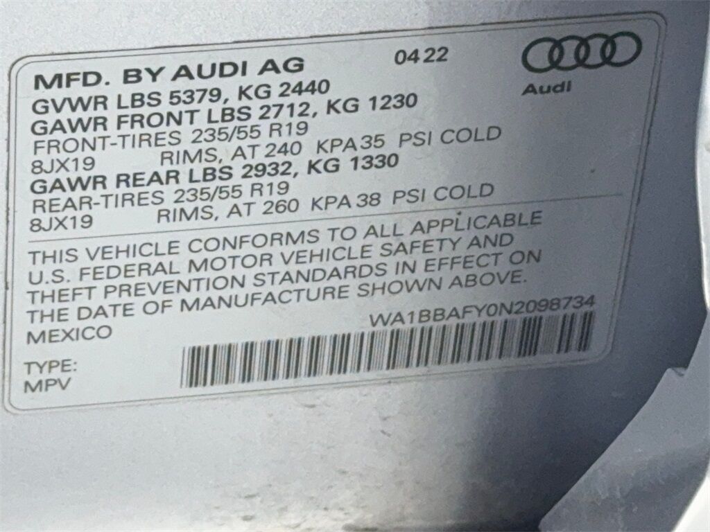 2022 Audi Q5 40 Premium Plus CAM,PANO,HTD STS,BLIND SPOT,20&quot; WL Plano TX
