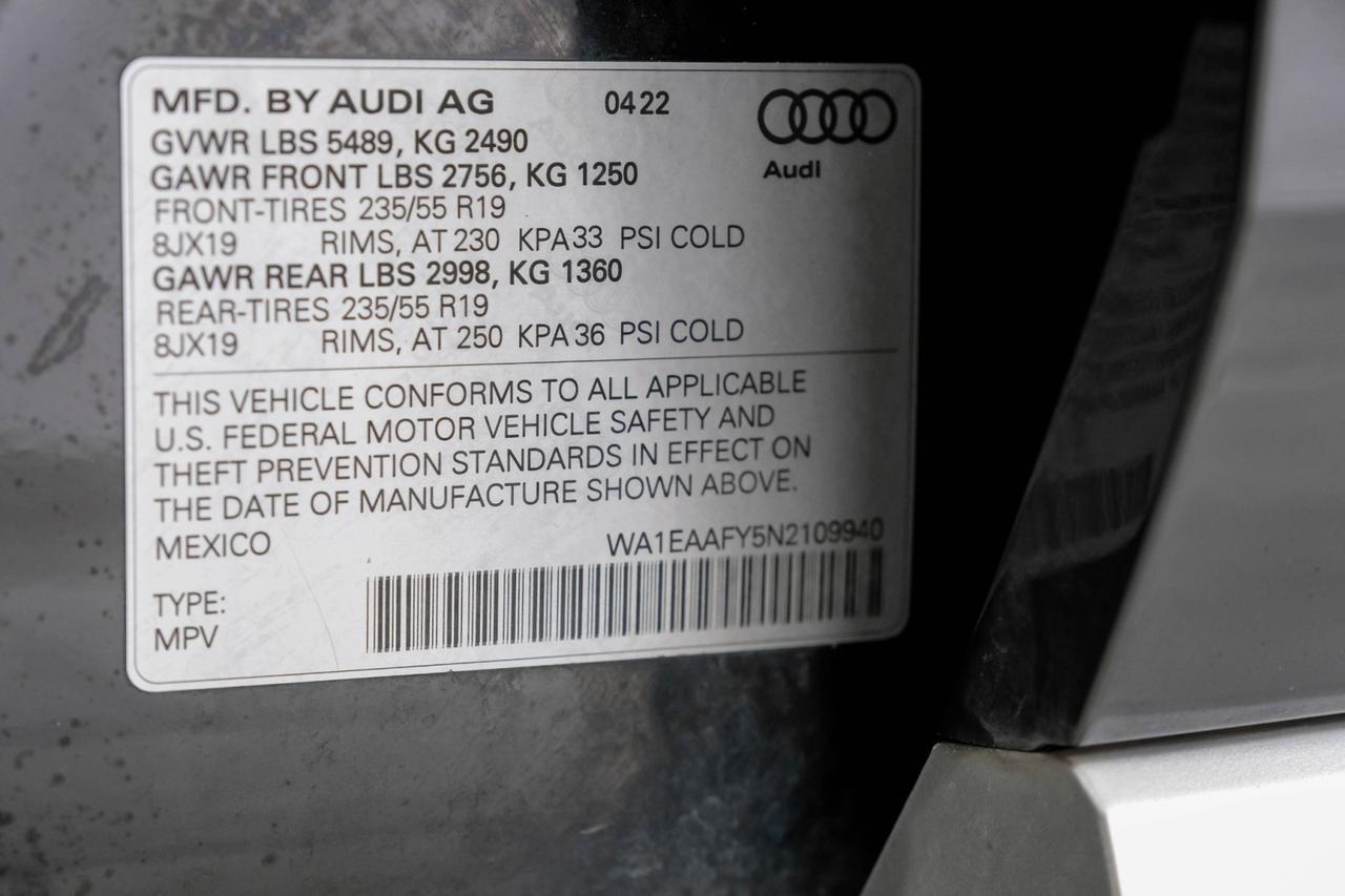 2022 Audi Q5 S LINE PREMIUM PLUS QUATTRO BLIND SPOT ASSIST LANE DEPARTURE PAN Carrollton TX