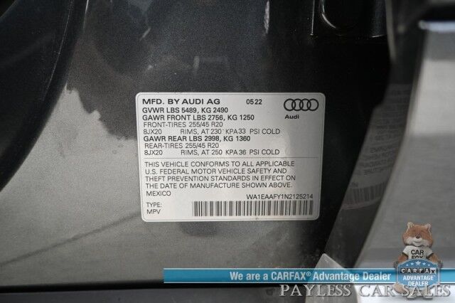 2022 Audi Q5 S line Premium Plus / AWD / Power & Heated Leather Seats / Heated Steering Wheel / Navigation / Bang & Olufsen Speakers / Panoramic Sunroof / Blind Spot Alert / Apple CarPlay & Android Auto / Back Up Camera / 1-Owner Anchorage AK