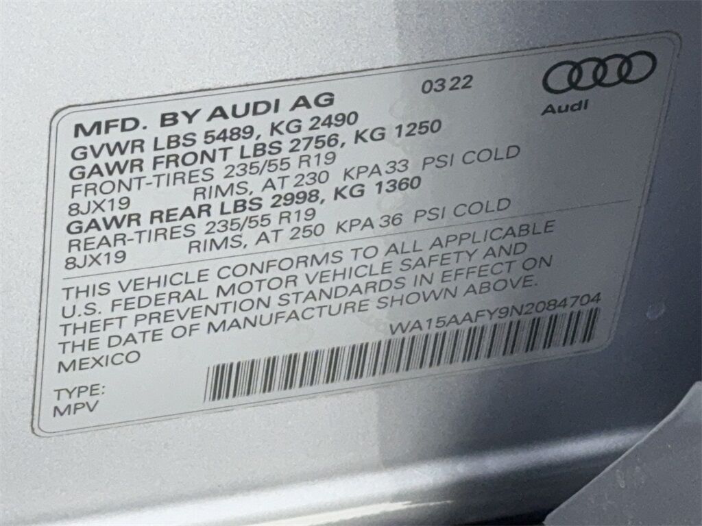 2022 Audi Q5 Sportback 45 S line Premium CAM,PANO,HTD STS,BLIND SPOT Plano TX
