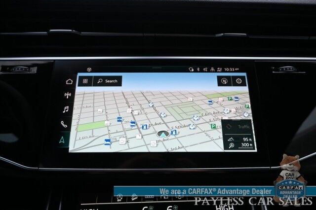 2022 Audi Q8 Premium Plus / AWD / S Line Plus & Style Pkg / Heated & Cooled Leather Seats / Panoramic Sunroof / NAV / Bang & Olufsen Speakers / Lane Departure & Blind Spot / Apple CarPlay & Android Auto / 1-Owner Anchorage AK