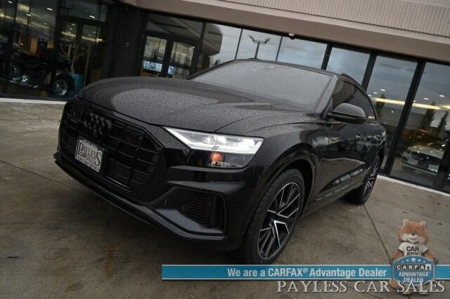 2022 Audi Q8 Premium Plus / AWD / S Line Plus & Style Pkg / Heated & Cooled Leather Seats / Panoramic Sunroof / NAV / Bang & Olufsen Speakers / Lane Departure & Blind Spot / Apple CarPlay & Android Auto / 1-Owner Anchorage AK