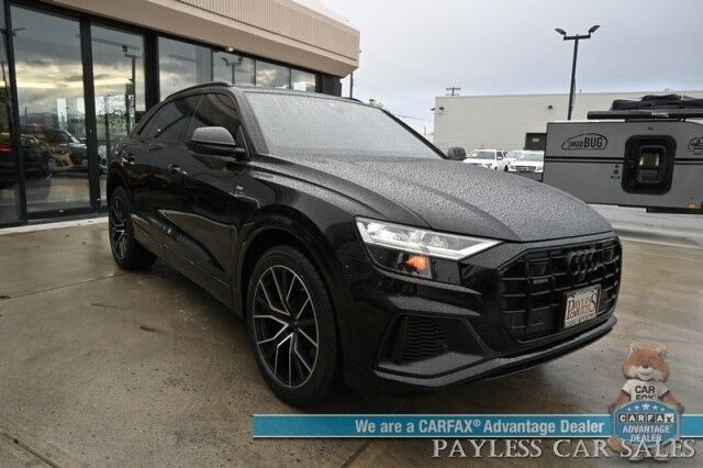 2022 Audi Q8 Premium Plus / AWD / S Line Plus & Style Pkg / Heated & Cooled Leather Seats / Panoramic Sunroof / NAV / Bang & Olufsen Speakers / Lane Departure & Blind Spot / Apple CarPlay & Android Auto / 1-Owner Anchorage AK