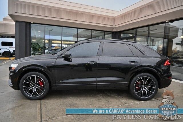 2022 Audi Q8 Premium Plus / AWD / S Line Plus & Style Pkg / Heated & Cooled Leather Seats / Panoramic Sunroof / NAV / Bang & Olufsen Speakers / Lane Departure & Blind Spot / Apple CarPlay & Android Auto / 1-Owner Anchorage AK