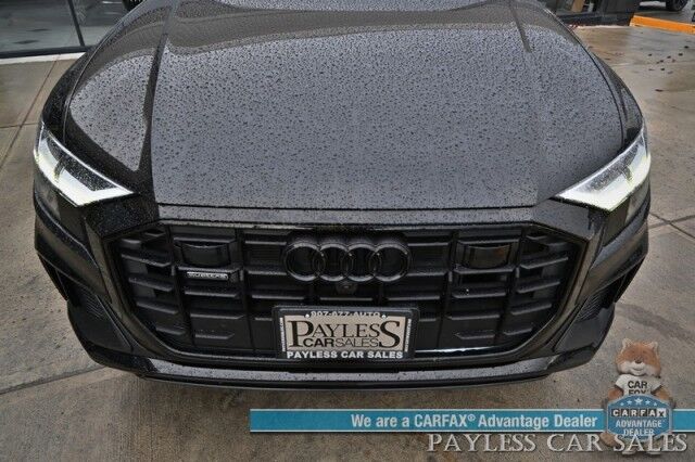 2022 Audi Q8 Premium Plus / AWD / S Line Plus & Style Pkg / Heated & Cooled Leather Seats / Panoramic Sunroof / NAV / Bang & Olufsen Speakers / Lane Departure & Blind Spot / Apple CarPlay & Android Auto / 1-Owner Anchorage AK