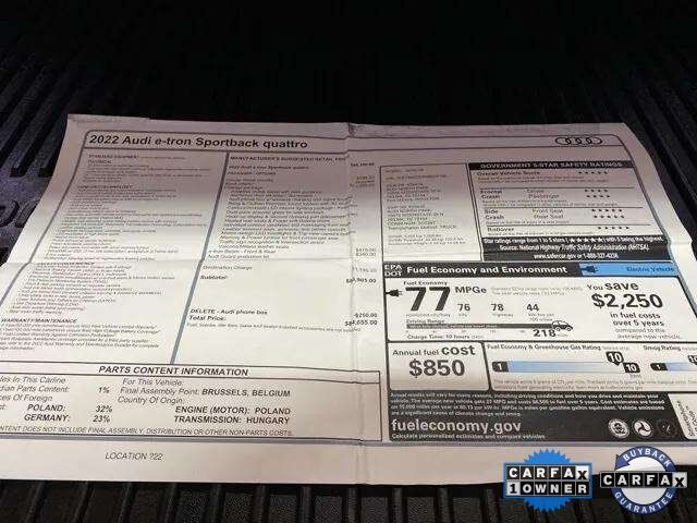 2022 Audi e-tron Sportback S line Prestige quattro Dallas TX