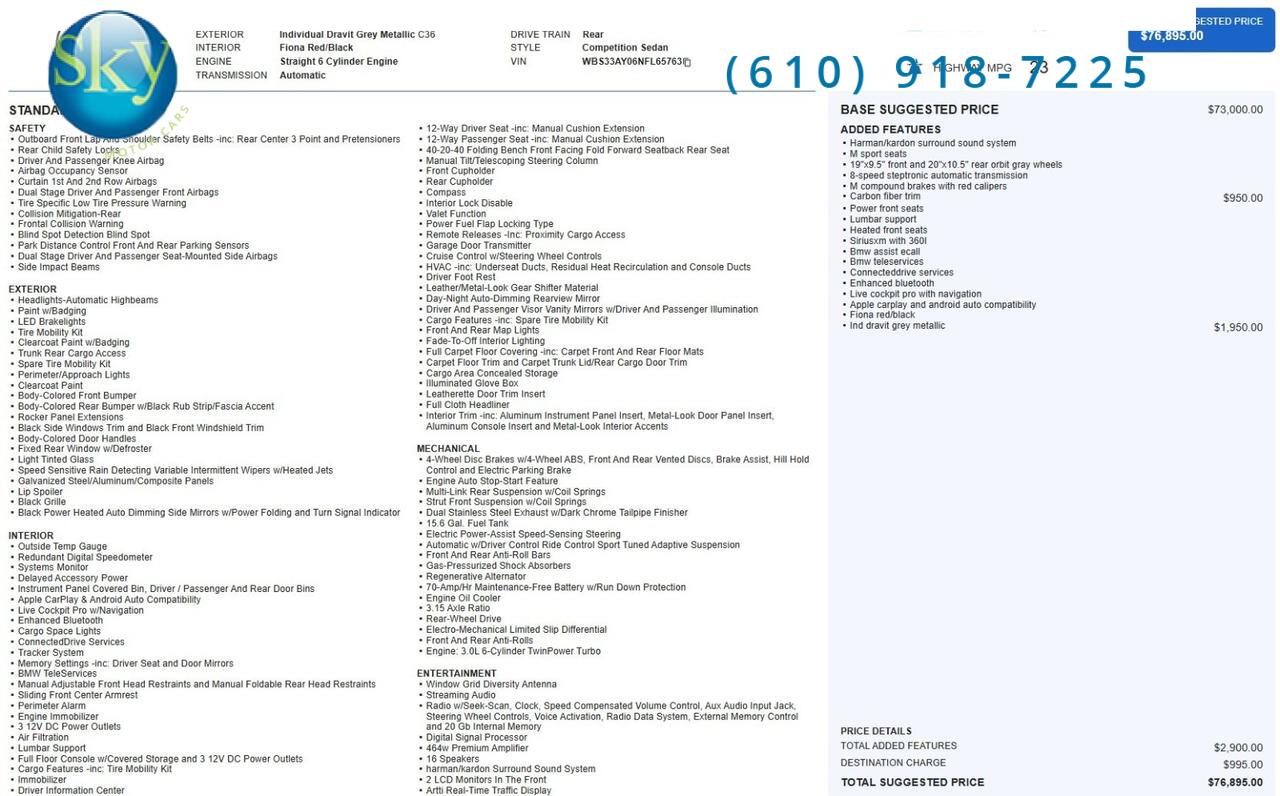 2022 BMW M3 Sedan Competition West Chester PA