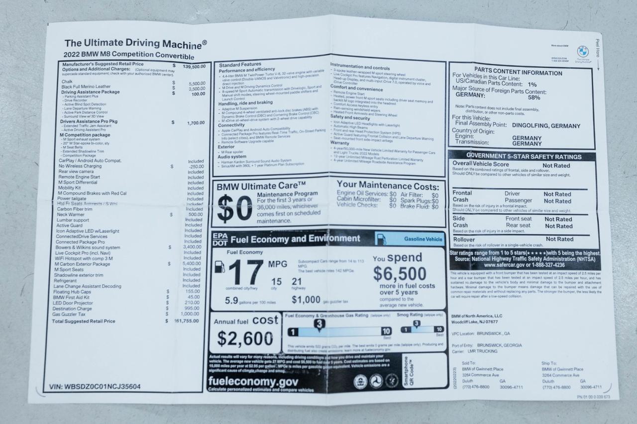 2022 BMW M8 Competition Marietta GA