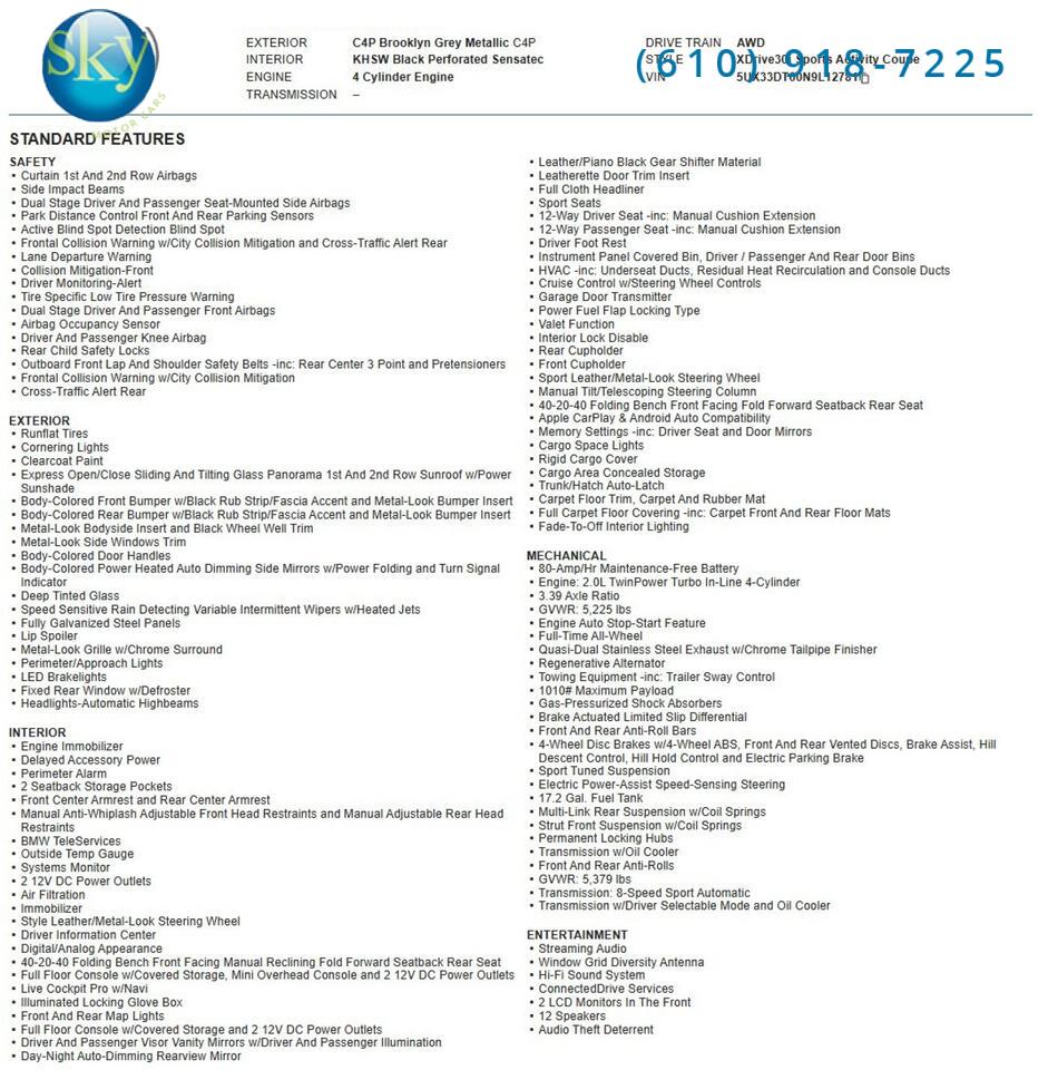 2022 BMW X4 AWD xDrive30i M Sport Package West Chester PA