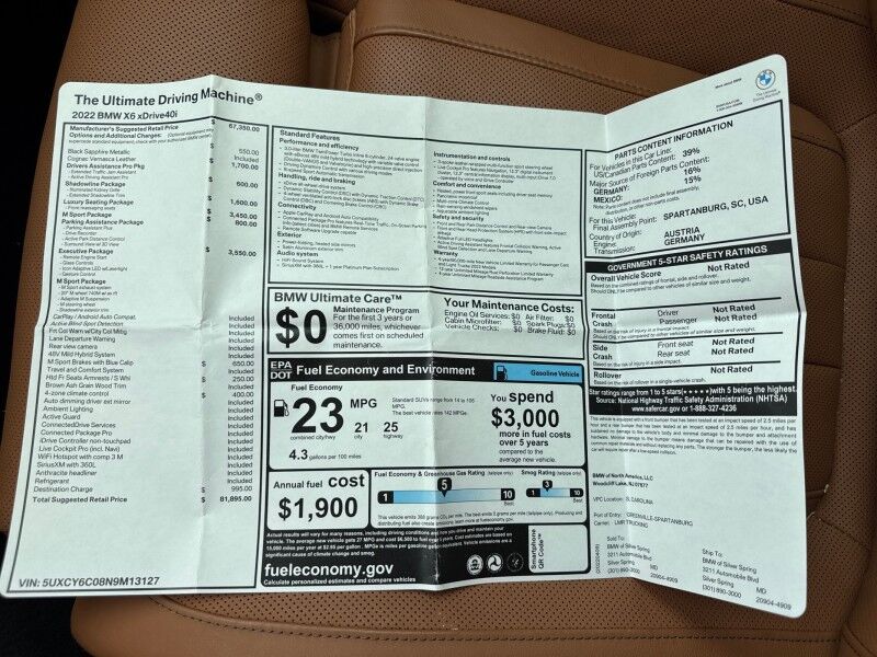 2022 BMW X6 xDrive40i w/ M Sport Package Arlington VA