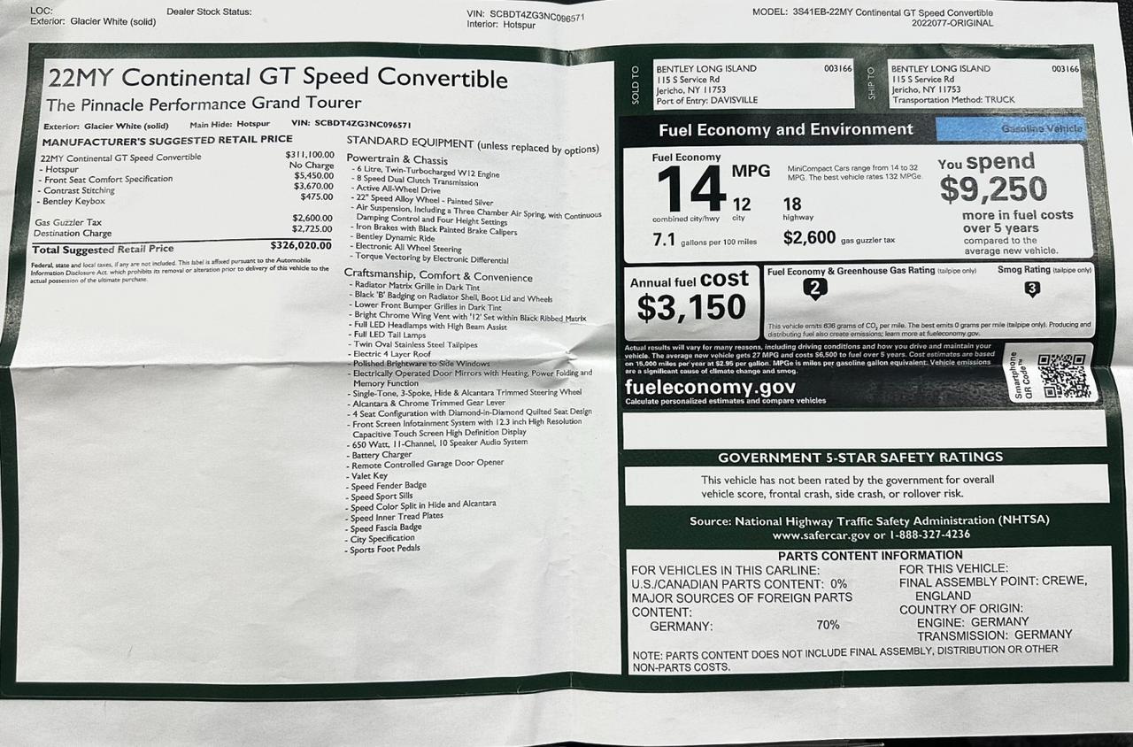 2022 Bentley Continental GT Speed Franklin TN