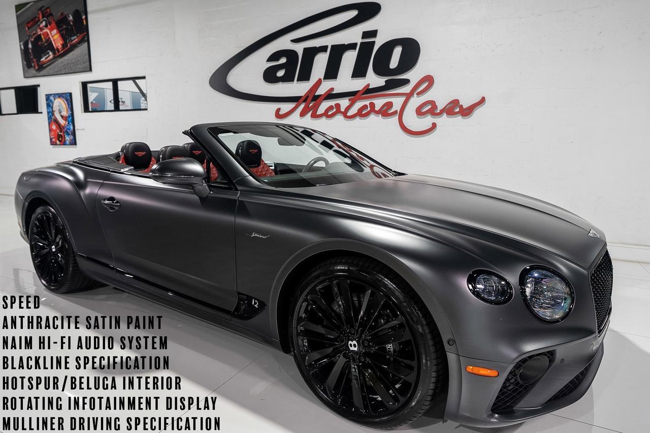 2022 Bentley Continental GTC Speed Anthracite Satin paint,Hotspur/Beluga interior,Blackline Specification,Naim audio & MORE!!