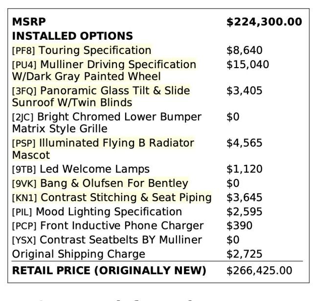 2022 Bentley Flying Spur W12 MULLINER ($266,425 MSRP) *BANG & OLUFSEN SOUND* *TOURING SPEC* *1-OWNER* San Diego CA