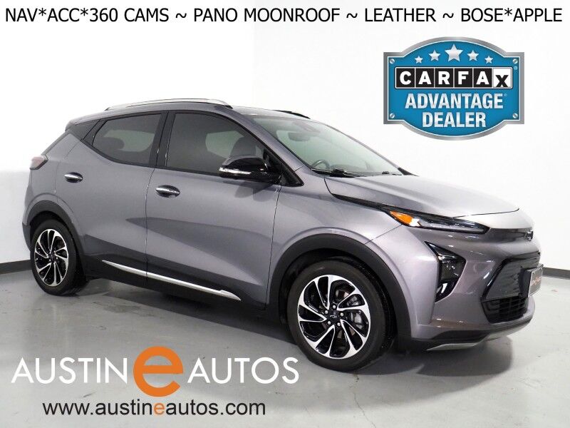 2022 Chevrolet Bolt EUV Premier *PANORAMA MOONROOF, NAVIGATION, ADAPTIVE CRUISE, SAFETY ALERTS, 360 VIEW CAMERAS, 10.2 INCH COLOR TOUCHSCREEN, LEATHER, CLIMATE SEATS, HEATED STEERING, REMOTE START, BOSE, WIRELESS CHARGING, APPLE CARPLAY