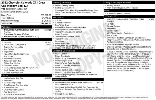 2022 Chevrolet Colorado Z71 Raleigh NC