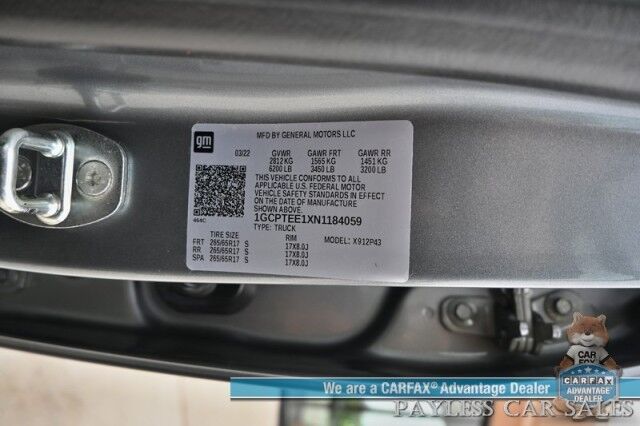 2022 Chevrolet Colorado ZR2 / 4X4 / Bison Pkg / Diesel / Auto Start / Power & Heated Leather Seats / Heated Steering Wheel / Navigation / Apple CarPlay & Android Auto / Bed Liner / Back Up Cam / Tow Pkg / 1-Owner Anchorage AK