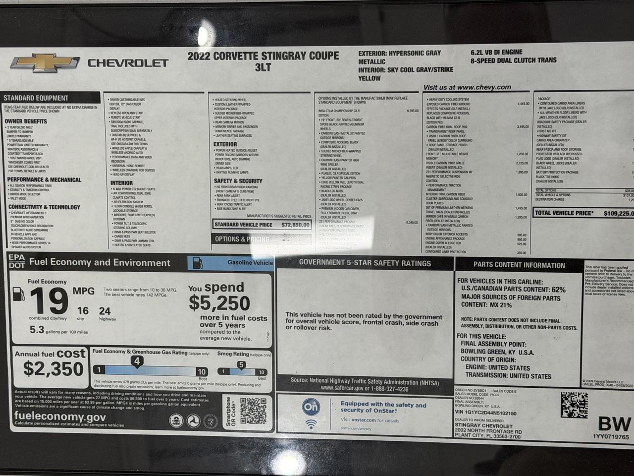 2022 Chevrolet Corvette 3Lt Newark DE