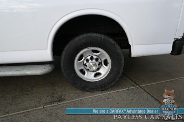 2022 Chevrolet Express Cargo Van 2500 / 4.3L V6 / Automatic / Convenience & Cold Climate Pkg / Chrome Appearance Pkg / Aluminum Bulkhead / Power Windows, Locks & Mirrors / Cruise Control / Back Up Camera / Block Heater / 1-Owner Anchorage AK
