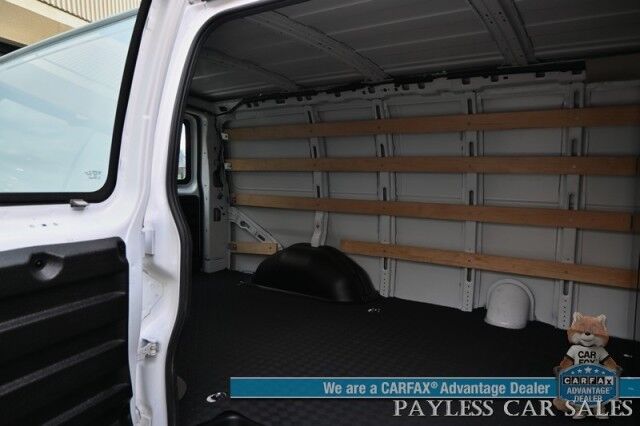 2022 Chevrolet Express Cargo Van 2500 / 4.3L V6 / Automatic / Convenience & Cold Climate Pkg / Chrome Appearance Pkg / Aluminum Bulkhead / Power Windows, Locks & Mirrors / Cruise Control / Back Up Camera / Block Heater / 1-Owner Anchorage AK