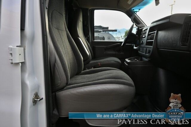 2022 Chevrolet Express Cargo Van 2500 / 4.3L V6 / Automatic / Convenience & Cold Climate Pkg / Chrome Appearance Pkg / Aluminum Bulkhead / Power Windows, Locks & Mirrors / Cruise Control / Back Up Camera / Block Heater / 1-Owner Anchorage AK