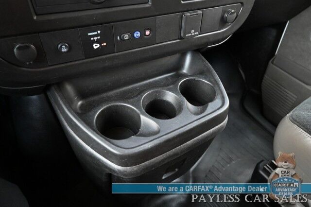2022 Chevrolet Express Cargo Van 2500 / 4.3L V6 / Automatic / Convenience & Cold Climate Pkg / Chrome Appearance Pkg / Aluminum Bulkhead / Power Windows, Locks & Mirrors / Cruise Control / Back Up Camera / Block Heater / 1-Owner Anchorage AK