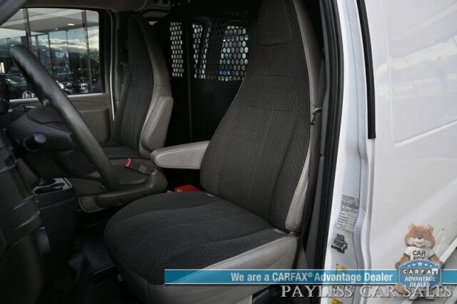 2022 Chevrolet Express Cargo Van 2500 / 4.3L V6 / Automatic / Convenience & Cold Climate Pkg / Chrome Appearance Pkg / Aluminum Bulkhead / Power Windows, Locks & Mirrors / Cruise Control / Back Up Camera / Block Heater / 1-Owner Anchorage AK